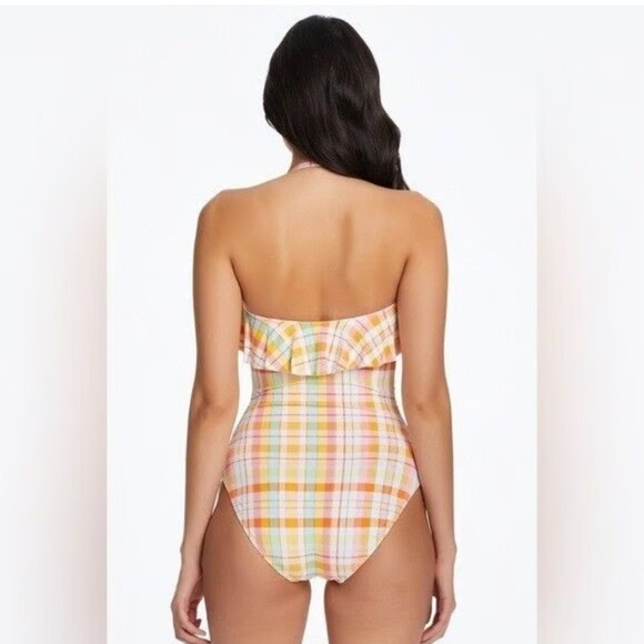 Bleu Rod Beattie Hip to Be Square Shirred Ruffle Bandeau One-Piece - Picture 2 of 12